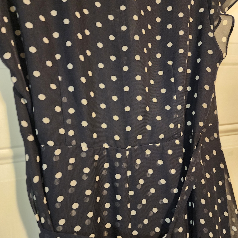 New ABS Collection Navy Polka Dot Dress - Picture 9 of 9